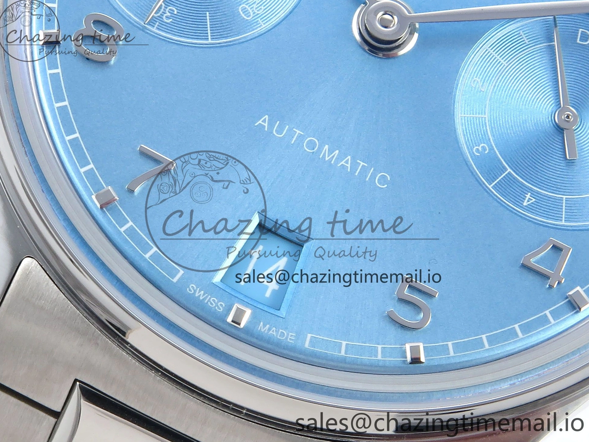 MIROTIME 0506 FashionForward Portugieser Auto IWC0562D APSF 1:1 Best Edition Light Blue Dial on SS Bracelet A 6994